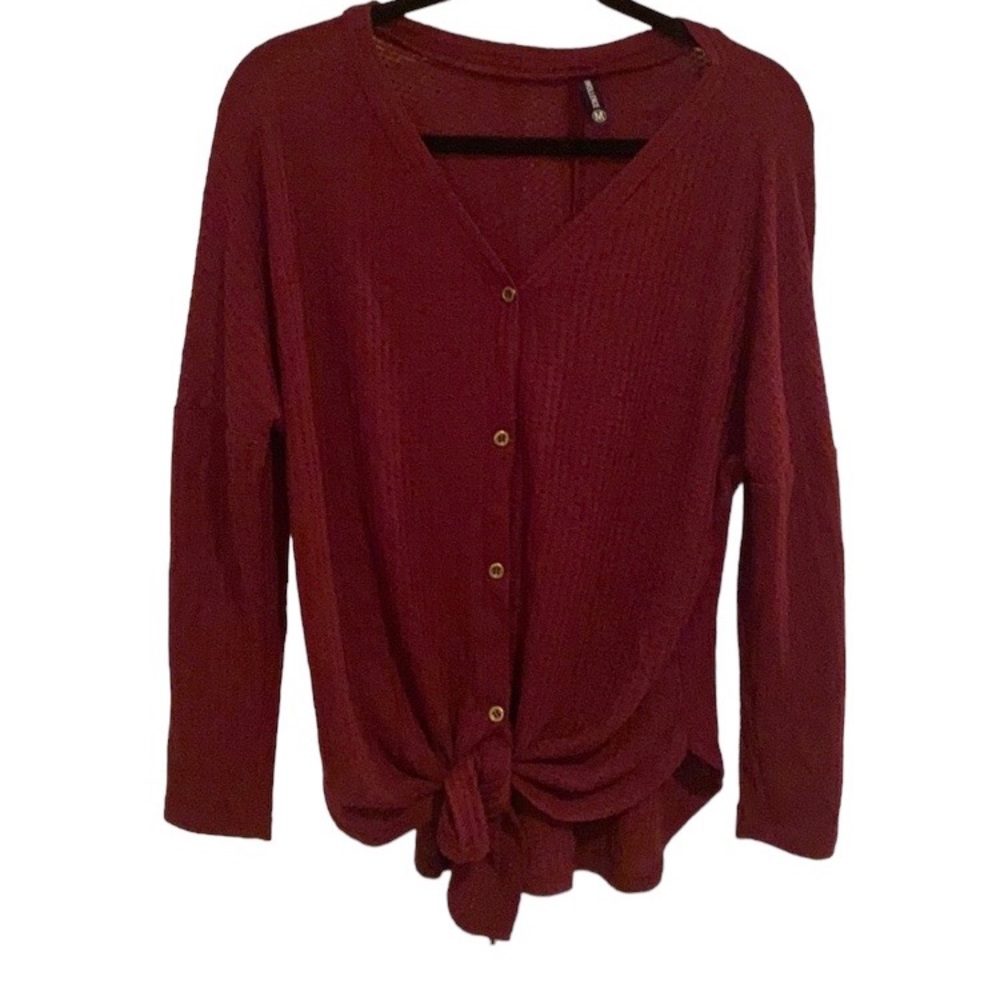 ‼️SALE‼️Burgundy Knotted Cardigan